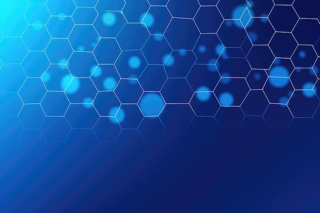 Dieser abstrakte sechseckige Hintergrund repräsentiert medizinische Technologie und wissenschaftliche Konzepte und ist Illusion