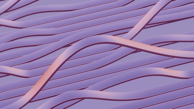 Dieses 3D-Bild präsentiert ein minimalistisches Design mit Retro-Wellen, das eine schlanke und nostalgische Ästhetik bietet