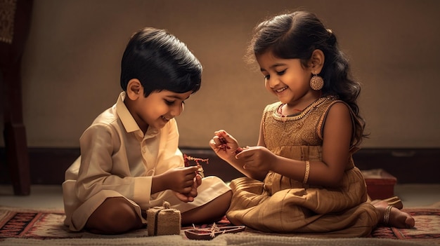 Dieses Foto fängt die Essenz von Raksha Bandhan ein und zeigt Geschwister, die sich an ihre Eltern erinnern.