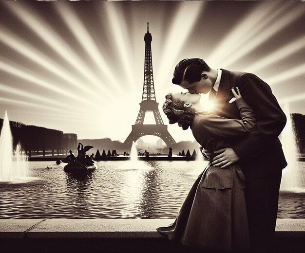 Foto dieses schöne 3d-bild wurde für den internationalen kusstag und den valentinstag erstellt.
