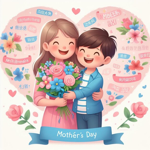 Dieses wunderschöne florale 3D-Design wurde für den Happy Mothers Day erstellt