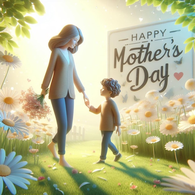 Dieses wunderschöne florale 3D-Design wurde für den Happy Mothers Day erstellt