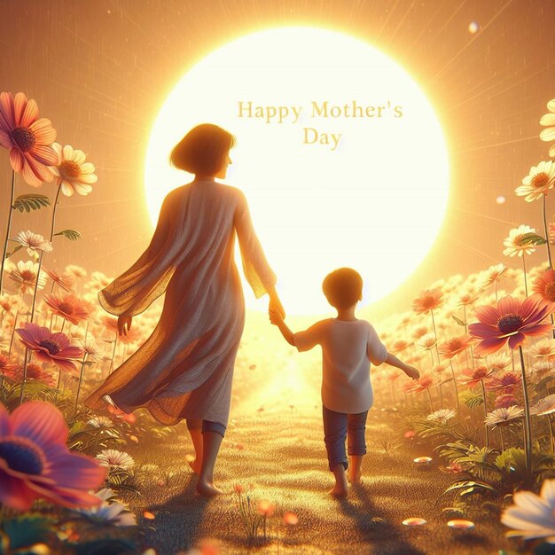 Dieses wunderschöne florale 3D-Design wurde für den Happy Mothers Day erstellt