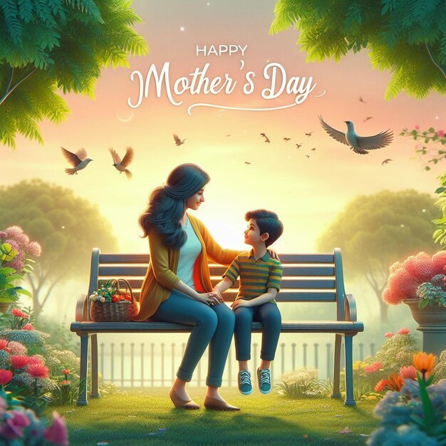 Dieses wunderschöne florale 3D-Design wurde für den Happy Mothers Day erstellt