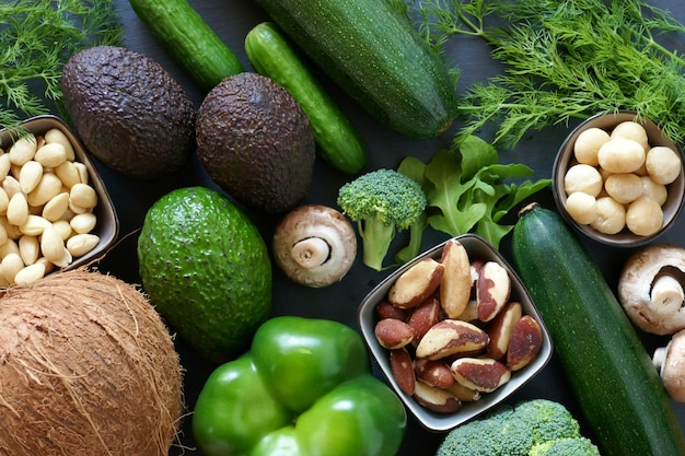 Dieta cetogênica Legumes e nozes para baixa carb dieta