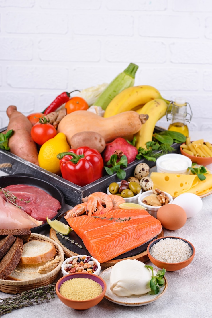 Foto dieta mediterrânea comida saudável e balanceada
