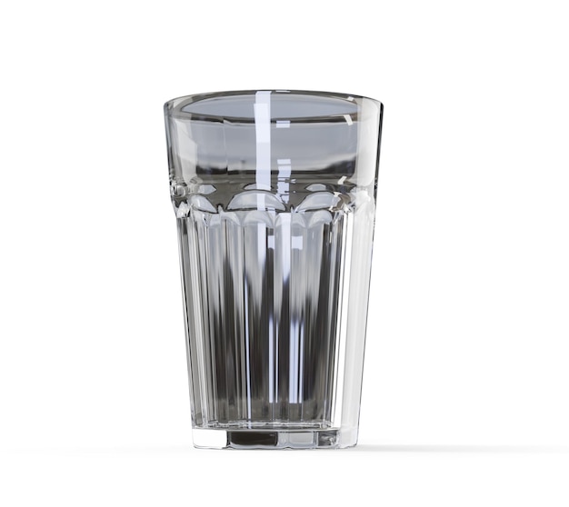 Diez vasos con líquidos de diferentes colores sobre fondo blanco con reflejos y sombras 3D Render