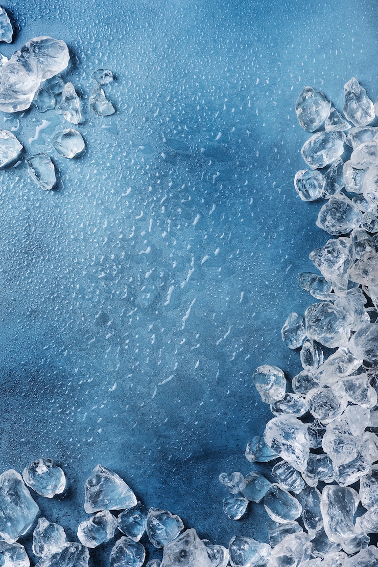 Foto diferentes cristales de hielo