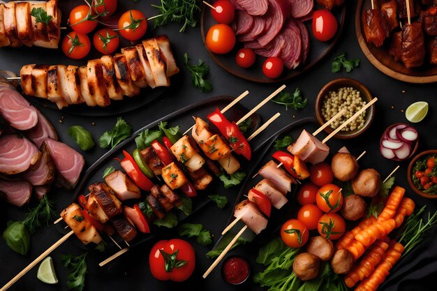 Diferentes imagens de comida comida muito bonita foto bela foto de comida comida colorida cenário de comida AI GEN