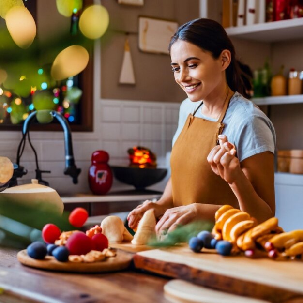 Foto diferentes productos en la mesa de madera en la cocina alimentación saludable y dieta equilibrada