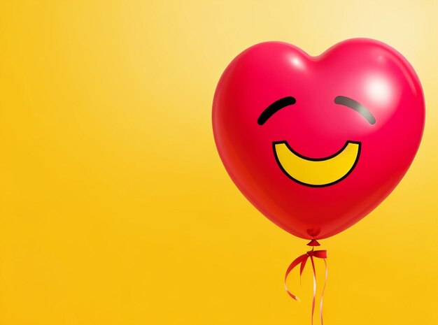 Foto diferentes sonrisas y otros emojis con globos y flores en un fondo hermoso