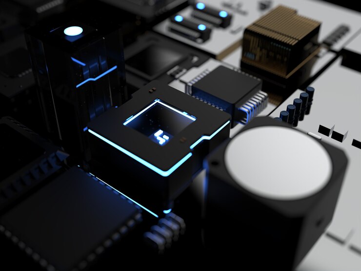 Foto diferentes tipos de computadoras y repuestos.