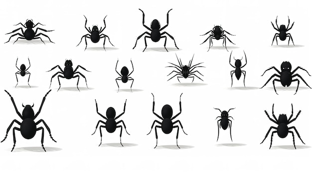 Diferentes tipos de aranhas, diferentes tamanhos e formas IA generativa