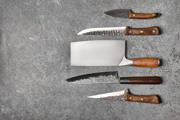Diferentes tipos de facas de chef