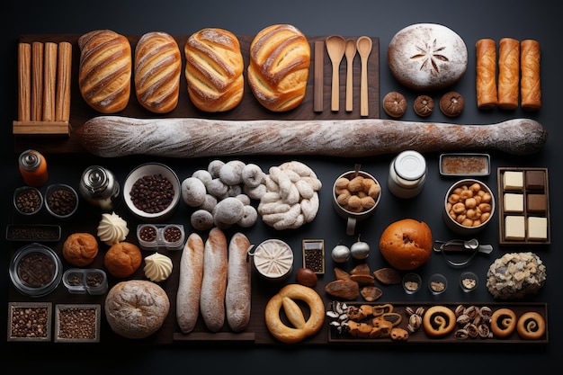 Diferentes tipos de pan con nutrición IA generativa