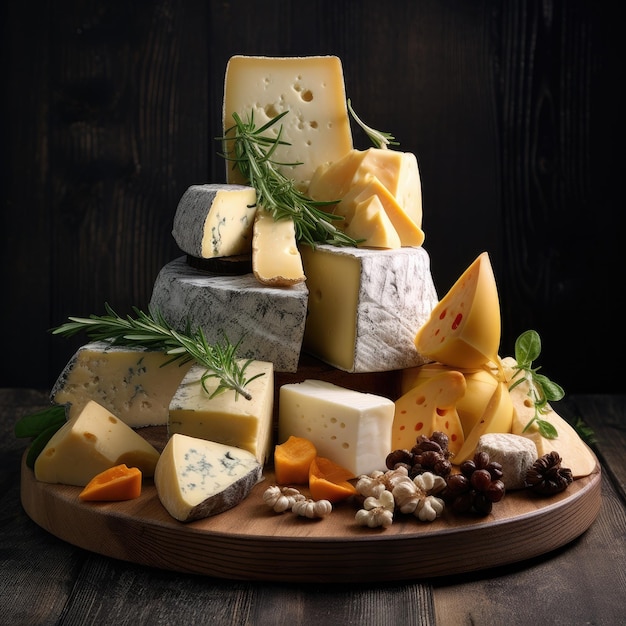 Diferentes tipos de queso Generativo Ai