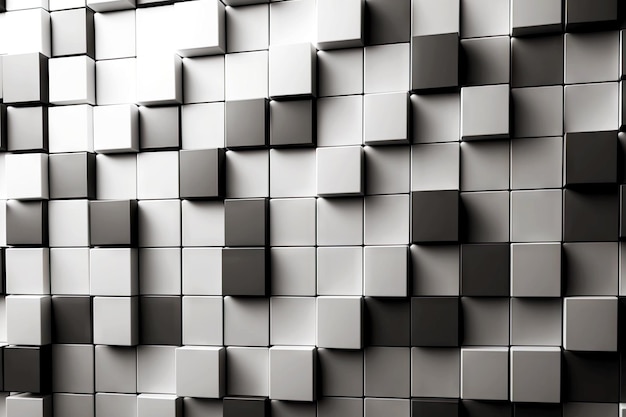 Diferentes tonos de gris áspero fondo de patrón de azulejos cuadrados d render ilustración digital