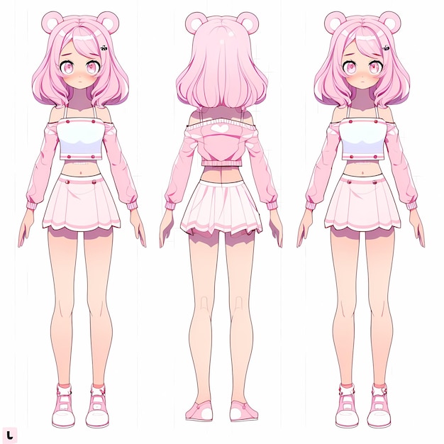 Digital Anime Girl Concept Art Moda Personagens encantadores e designs cativantes ganham vida