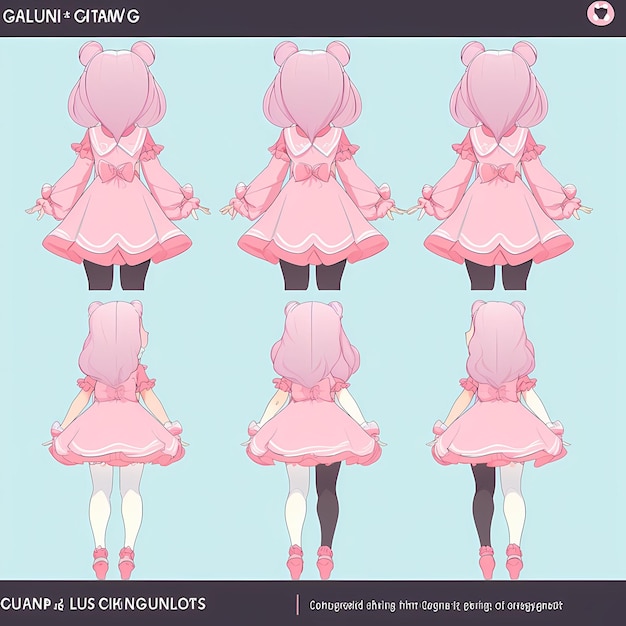 Digital Anime Girl Concept Art Moda Personagens encantadores e designs cativantes ganham vida