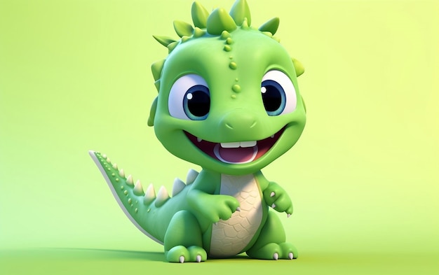 Digital Dino Delight Cute Baby Dinosaur Generativo AI