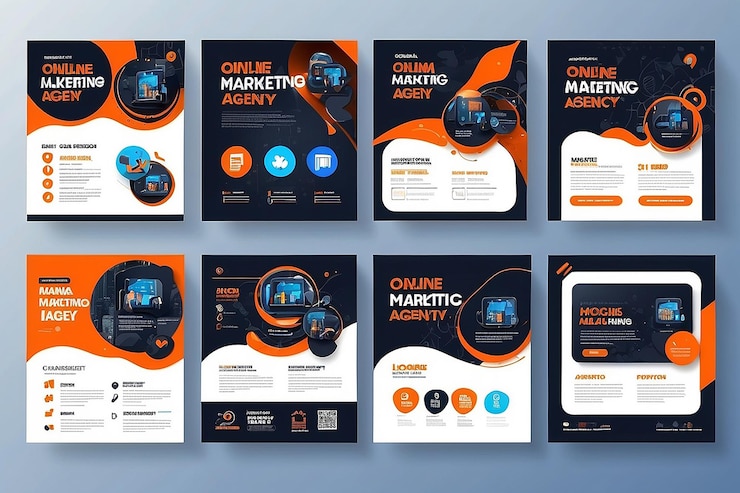 Foto digital marketing agency online webinar social media post set corporate business promotion social media web banner (soziale medien-web-banner) ist eine online-marketing-agentur, die sich mit der förderung von unternehmen beschäftigt.