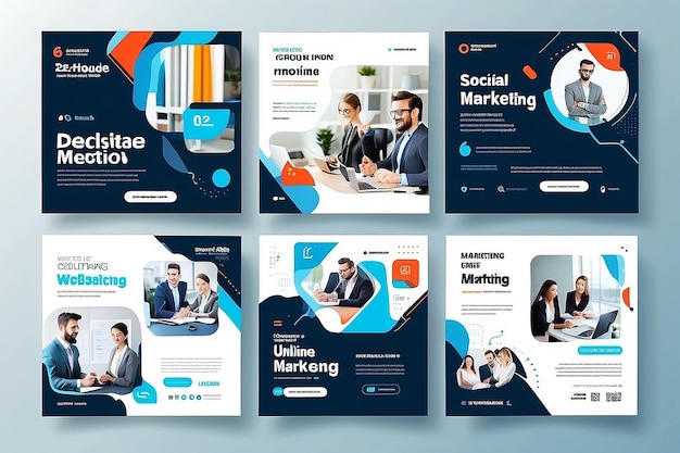 Digital Marketing Agency Online Webinar Social Media Post Set Corporate Business Promotion Social Media Web Banner (Soziale Medien-Web-Banner) ist eine Online-Marketing-Agentur, die sich mit der Förderung von Unternehmen beschäftigt.