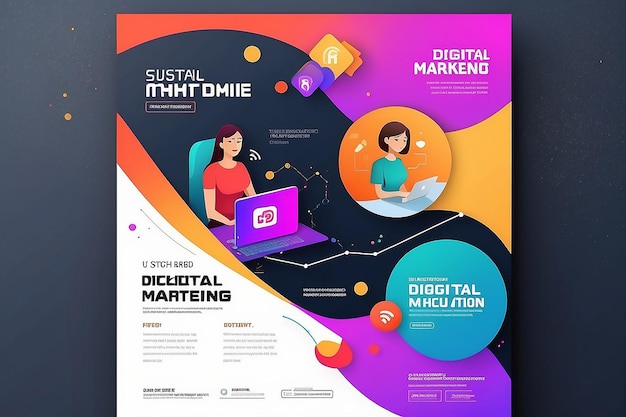 Digital Marketing Banner Design für Social Media Post Vorlage Digital Marketing Agentur Präsentation Quadrat Flyer Vorlage