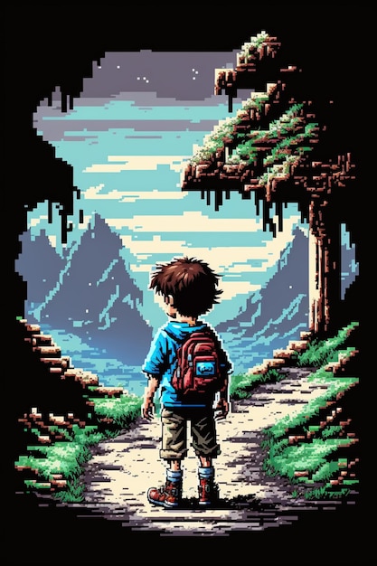 DIGITAL PIXEL ART dibujo de tecnología retro y juego