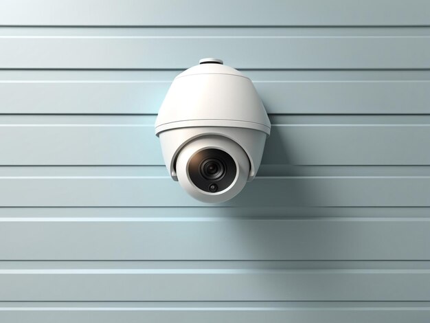 Digital Vigilance 3D-Rendering einer hochmodernen an der Wand montierten Überwachungskamera
