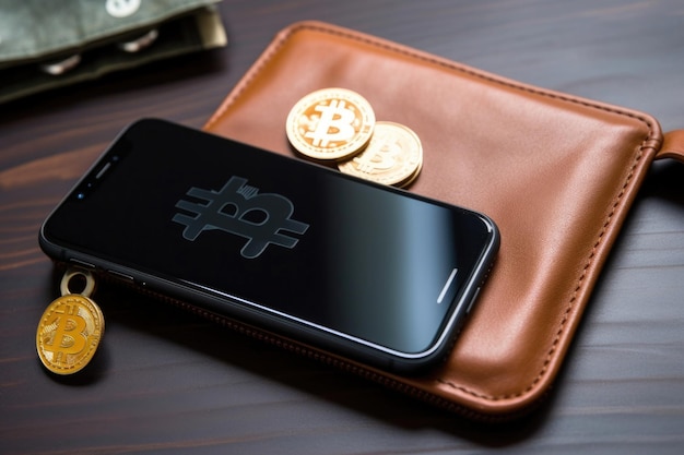Foto digitale brieftasche für bitcoin und altcoins zahlungsmethode für kryptowährungen