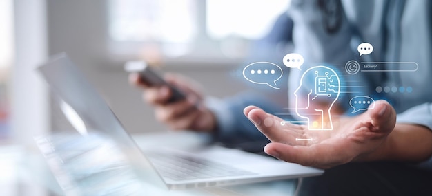 Digitale Chatbots sind Gesprächshelfer für den Zugang zu Daten für das Wachstum des Geschäfts in Online-N