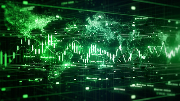 Digitale Daten Finanzinvestitionen und Handelstrends Finanzdiagramm