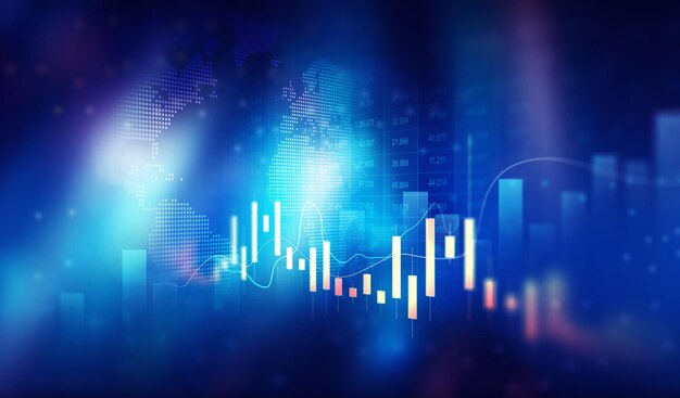 Digitale Finanzdiagrammindikatoren Börsengeschäfte und Börsen Finanzwachstumsdiagramm