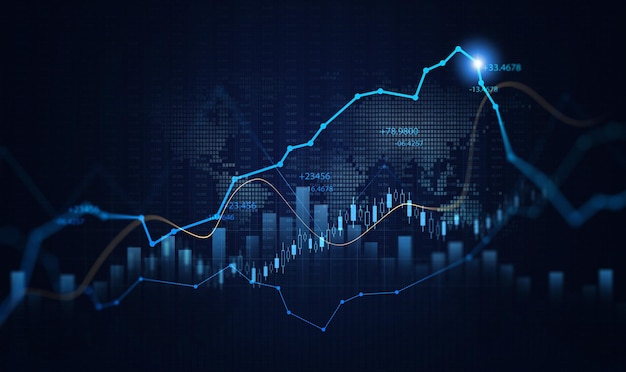 Foto digitale finanzdiagrammindikatoren börsengeschäfte und börsen finanzwachstumsdiagramm