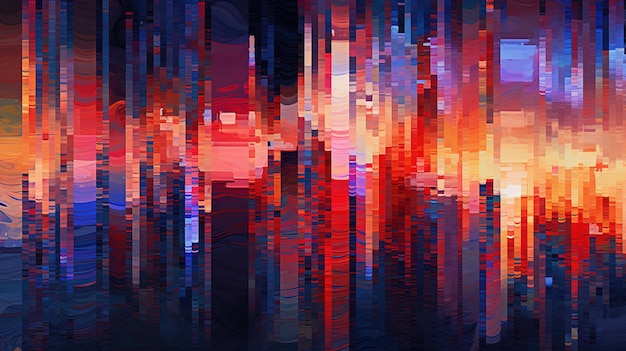 Digitale Glitch-Textur, bunt, modern und kantig