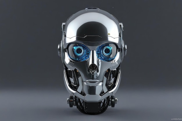 Foto digitale grafik ki künstliche intelligenz roboterkopf futuristisch