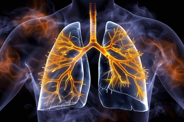 Digitale Illustration der Anatomie des menschlichen Atemsystems