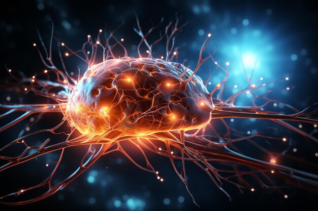 Digitale Illustration des menschlichen Gehirns