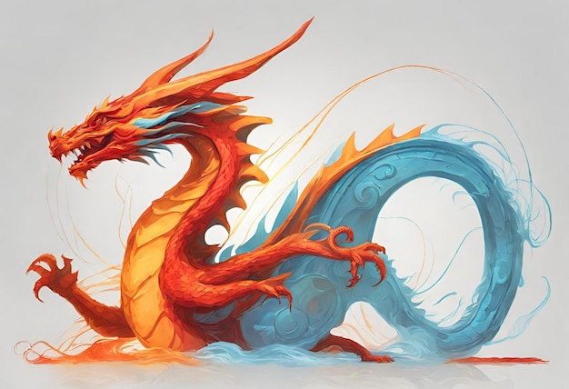 Digitale Illustration des mythischen Drachen