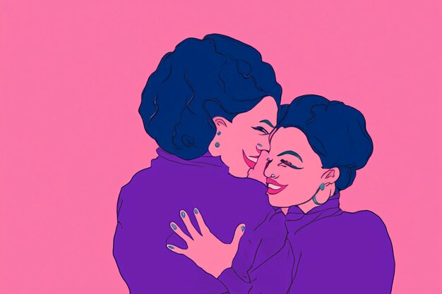 digitale Illustration Stolz Homosexuell Liebe Frauen 10