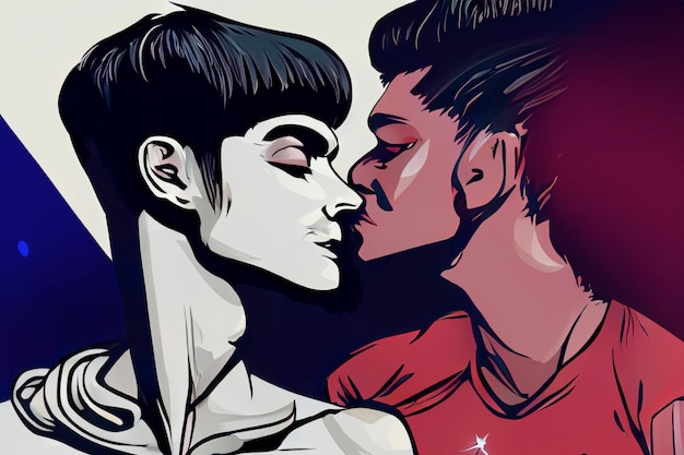 digitale Illustration Stolz Homosexuell Liebe Männer 1