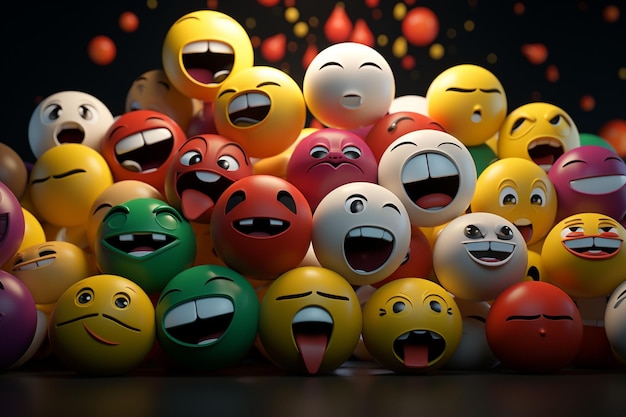 Digitale Illustration verschiedener arabischer Emojis Generative ai