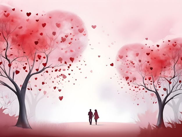 Digitale Kunst für das Herz der Liebe und Valentinstag Wandpapier und Social-Media-Post-Banner-Vorlage