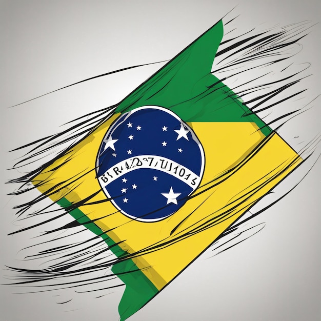 Digitale Kunst mit Brasilien-Flagge