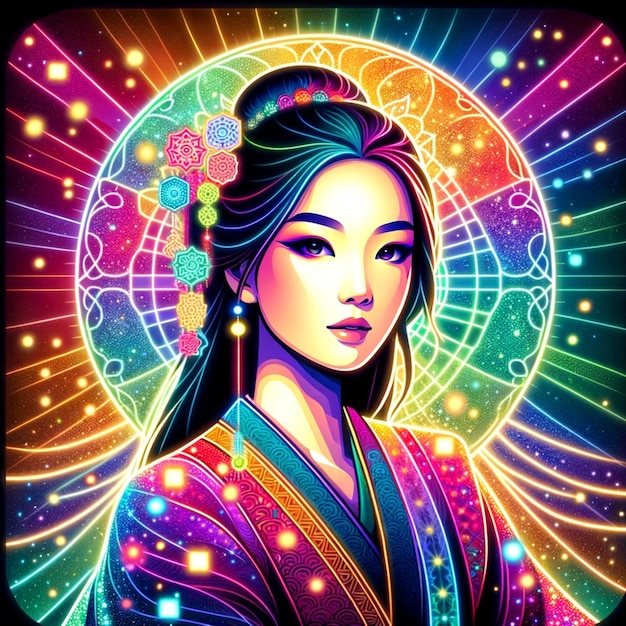 Digitale Kunstwerke der Kosmischen Geisha