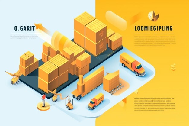 Digitale Logistik isometrische Landung