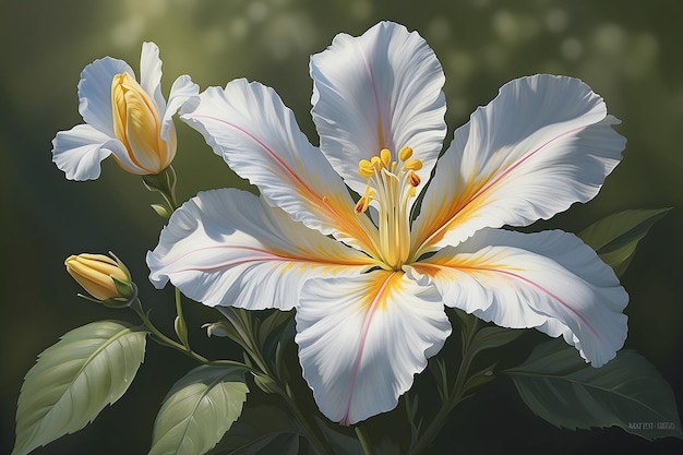 Digitale Malerei der vollblühenden Papieblume