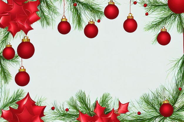 Digitale Malerei Weihnachtsgeschenk und Stechpalmenbeere Zweige Dekoration