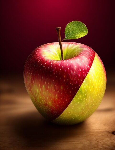 Digitale Manipulation Ein roter Apfel mit einem Gefühl für dynamische Bewegung und Generativität