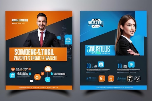 Digitale Marketing-Agentur Unternehmens-Social-Media-Banner Web-Banner-Vorlage quadratisches Flyer-Design